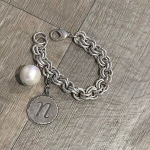 John Wind Sorority Gal Cotton Pearl Initial Bracelett